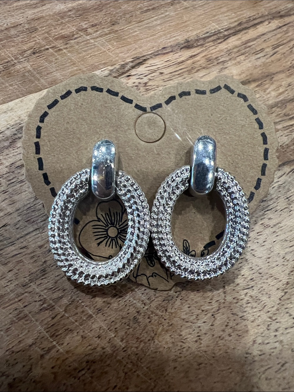Monet Silver Textured Hoop Earrings
